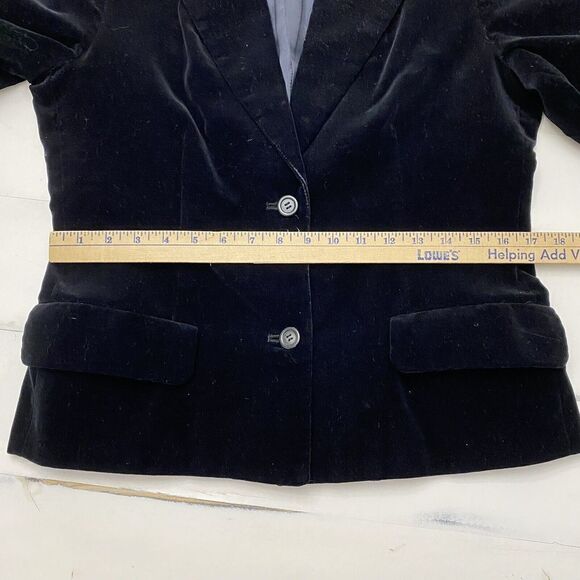 Atkins JR Women's Velvet Black Cotton Blazer Size 13 Made in Japan - Picture 8 of 12